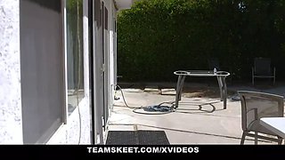 Exxxtrasmall - tiny trespasser Natalia Queen pounded hard and aggressive by neighbor
