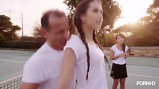 Abrill Gerald + beautiful baretta do the tennis coach