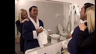 A nice anal fuck in the bathroom while someone is watching us