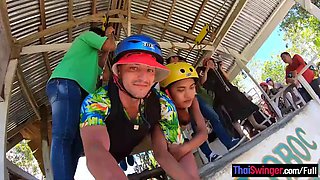 Ziplining with big ass Thai amateur GF and sex in the hotel afterwards