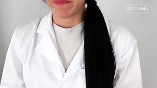 Small tit brunette gives a nice hard blowjob and fuck