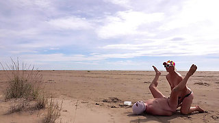 Amateur Wife Dominates Hubby on Nude Beach - Femdom Pegging & Dirty Talk