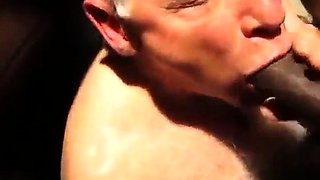 Black Cock Sucked by a Horny Old Man