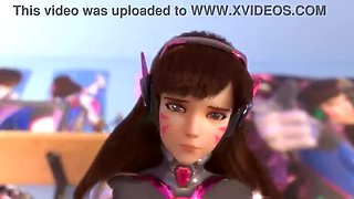 Overwatch's Dva & Friends: 3D Animated & Uncensored Teen Romp with Big Tits & Big Ass