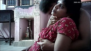 Indian Hot House Wife Kissing and Boobs Pressing