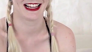 Carly Rae Summers Amazing Big Fake Tits Blonde British POV Deepthroat Blowjob and Cum Swallow