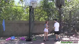 Real teenie gets facial