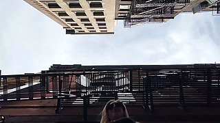 Public amateur blonde with huge boobs paid for toilet sex