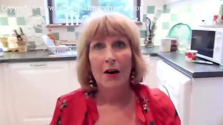 Hot Wife Rosemary Gives Amazing Blowjob & Facial in Kitchen - Family Away!