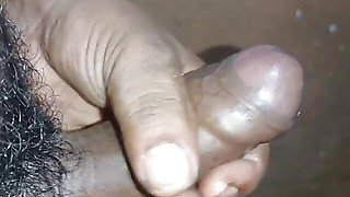 Handjob at home in bathroom cum
