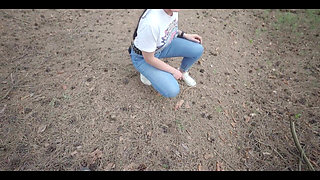 I Flashed My Cock to a Lonely Girl in the Forest and She Helped Me Cum