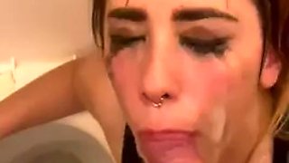 Toilet Piss Whore Filled with Sperm