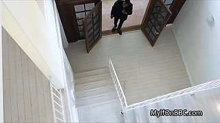 Sloppy oral sex and BIG BLACK PENIS ride by curvaceous secretary