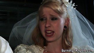 Goth bride facialized