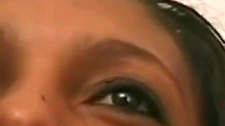 This Black Girl Masturbates with a Fake Cock While Watching Porn Then Gets Fucked by a Real One