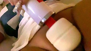 Blonde tight pussy babe solo toy fun in glamour masturbation