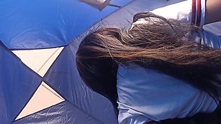 Students on an Excursion Take the Opportunity to Fuck in a Tent Near the Lake