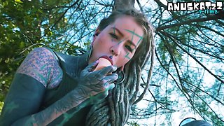 Public Squirting In The Nature - Anal Play From Tattoo Slut