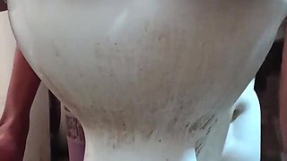 Unfaithful Step Sister with Her Ass Gets Hot Milk From Her Step Brother in the Shower
