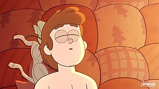 Curvy cartoon babe with big tits and a big ass in hentai style