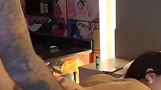 Wife Tastes Pussy on Cock! Hot Stud Creampies Stallion While Slutty Wife Watches!