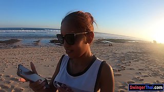 Thai GF beach visit and sex at home