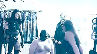 Whipping the saggy tits of the piggy submissive - Mistress Zeida