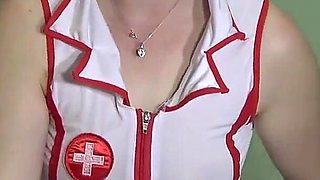 Robot Nurse Activated and Masturbates in Medical Gloves