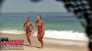 Sexy babes in tiny bikinis get spied on hidden camera when