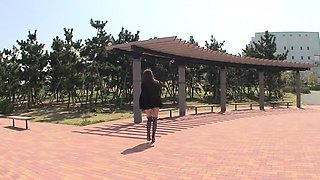 Japanese outdoor stripping and vibrator teasing Subtitled