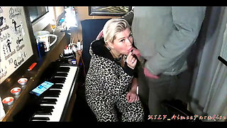 I Fucked My Old Slut Between Her Juicy Tits and Cum in Her Mouth to the Delight of Some Stranger in a Private Show...