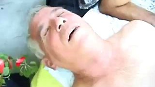 Young latina pleasing two grandpas