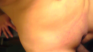 Tight Pussy Asian Fucked on Bathroom Counter Huge Cumshot on Pussy