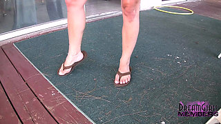 Beach Bikini Model Strips Nude and Showers