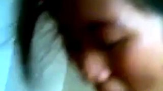 Asian College Girl Gives a Blowjob and Swallows