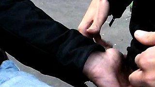 Busty Czech amateur fucks outdoor in public