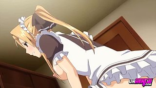 Blonde Teen Maid Punished With Blowjob And Creampie In Hentai