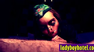 Shemale masturbated before anal sex so big cock tranny enjoyed rough sex