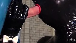 LatexDesire - Horny rubber doll used in a lost place