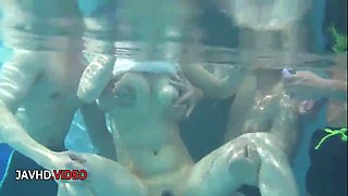 Hot Japanese Blowjob by the Pool: Suzuna Komiya's Big Tits Tease Before Intimate Oral Deli