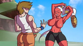 Hentai animated porn game with Bulma and Chi-Chi from Dragon Ball Z getting wild