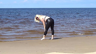 Big Leather Ass - Walk Beach