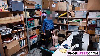 Teen takes cock for shoplifting