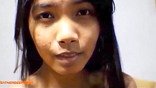 HD 9 weeks pregnant thai asian teen 18+ get anal creampie in black leather