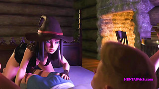 Magician PERV Babe plays with a Guy from the Street - Cartoon Sex Parody 2025