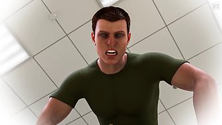 Futanari fuck boy, cartoon little boy, family toilet catch