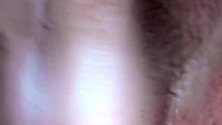 Extreme close up creampie masturbation with dildo