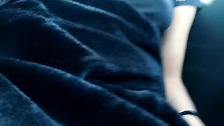 College chick with enormous vulva rides in car in her