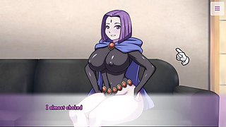 Futanari cartoon scene with Loveskysan69real in a sexy dress