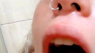 Drinking Pee Yellow and Cum Swallow - Bathroom